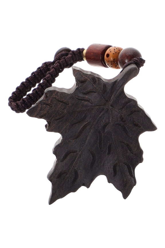 GOOHOCHY Wooden Maple Leaf Phone Charm Keychain Exquisite Craftsmanship AntiLoss Versatile .5x1.5 Inches