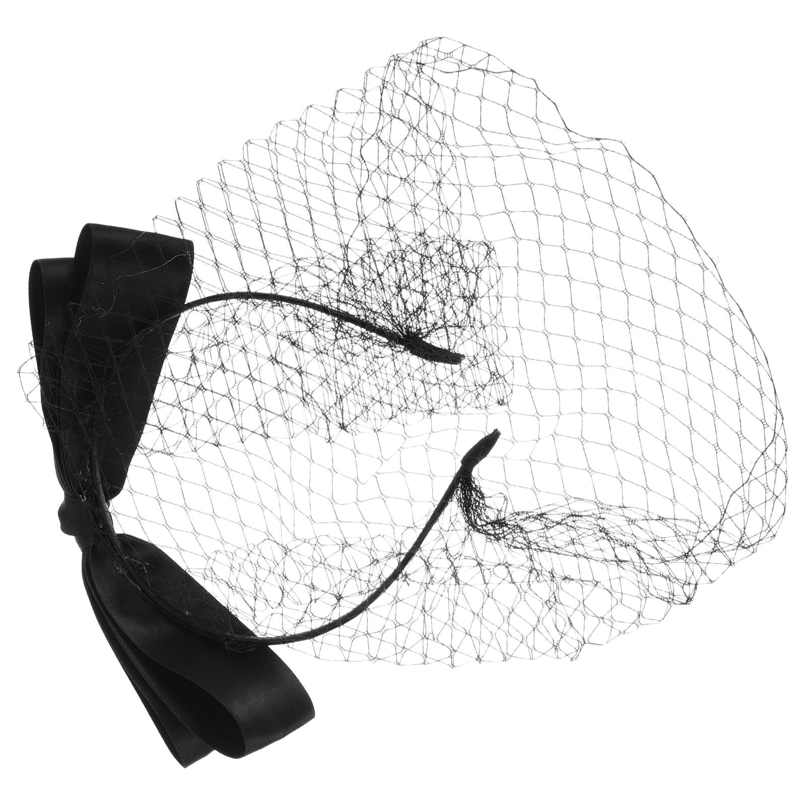 2 Pcs Mesh Veil Fascinator Headband - White & Black Birdcage Veil With Rhinestones, Retro 1920s Style For Costumes, Weddings, Halloween
