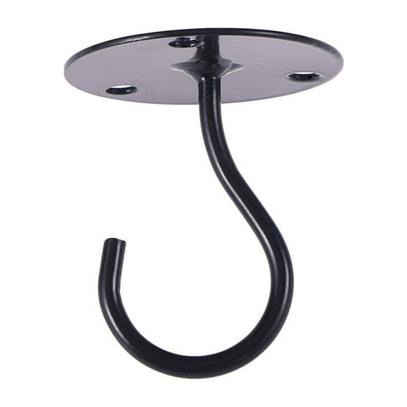 FUEENIRVA Iron Overhead Hook Black Small Elephant Trunk Shape Sturdy Cabinet and Porch Hook