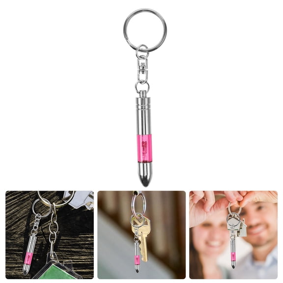GETAJGHSD Copper Metal Anti Static Keychain with LED Neon Tube for Car Hanging Supplies in Red
