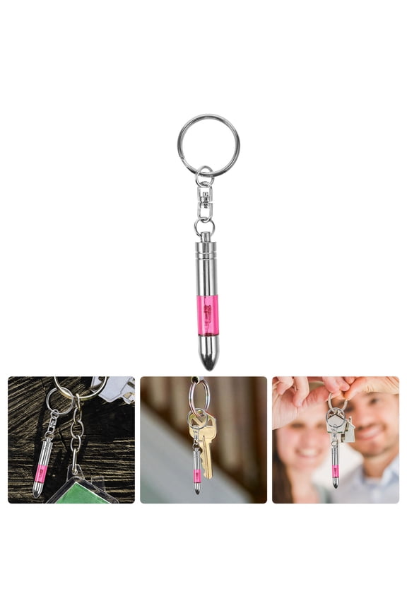 Lightweight Copper Keychain with LED Light for Quick 2-Second Static Removal, Hanging Car Accessory in Red