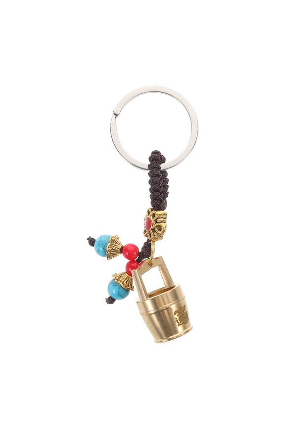 Keychain Pendant Bag Charm Golden Metal 1Set Keyrings for Home Use