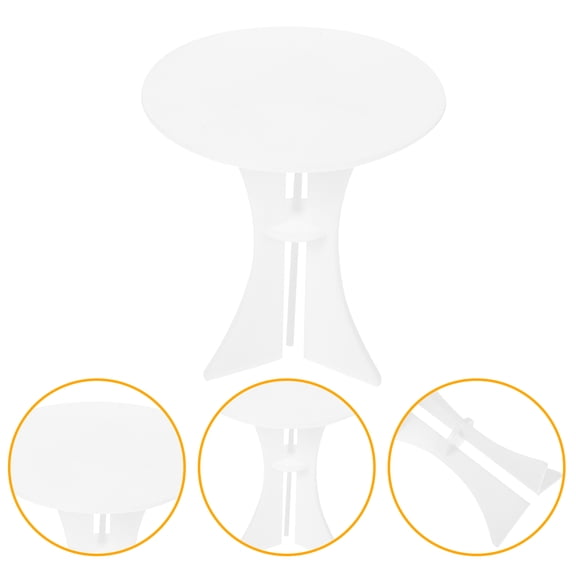 FUEENIRVA White Acrylic Miniature Round Table for Doll House Decoration 1:12 Scale Realistic Design
