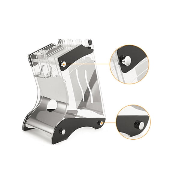 WORGEOUS Multi-Slots Kitchen Block Transparent Acrylic Stainless Steel Holder Storage Rack Tilt Style Inserted Organizer for Indoor Outdoor Barbecue