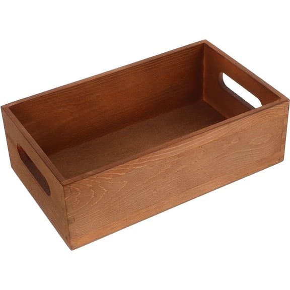 WORGEOUS Multi-Use Case Small Tool Box Wood Tool Box Wooden Crate Basket Organizer Box Desktop Crate Container Wooden Basket Wood Storage Crate Box