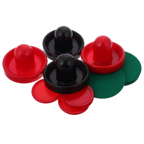 WEUVEB Portable Tabletop Air Hockey Pucks and Pushers Set, Assorted Colors, 1 Set for Family Fun and Game Room