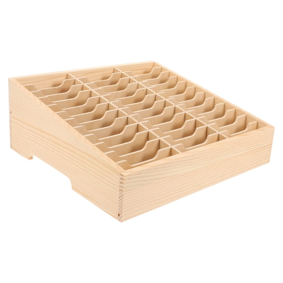 WORGEOUS Multi-use Wooden Desktop Storage Box Multi Grids Cell Phone Management Display Case
