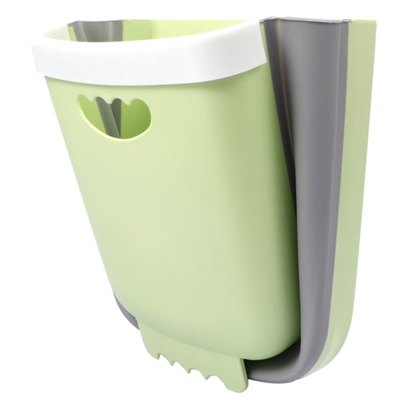 WORGEOUS Foldable Office Kitchen Trash Can, Compact Garbage Bin 26x25x16.5cm, Space-Saving Green Container