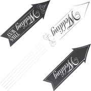 Mobutofu Wedding Directional Yard Sign with Stand, 1 Set Assorted Colors for Wedding Reception Outdoor Decoration