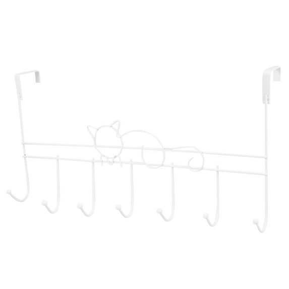 WORGEOUS Over Door Hook Rack Over The Door Hanger Metal Door Hanging 7-Hook for Keys Coat Robe Raincoat