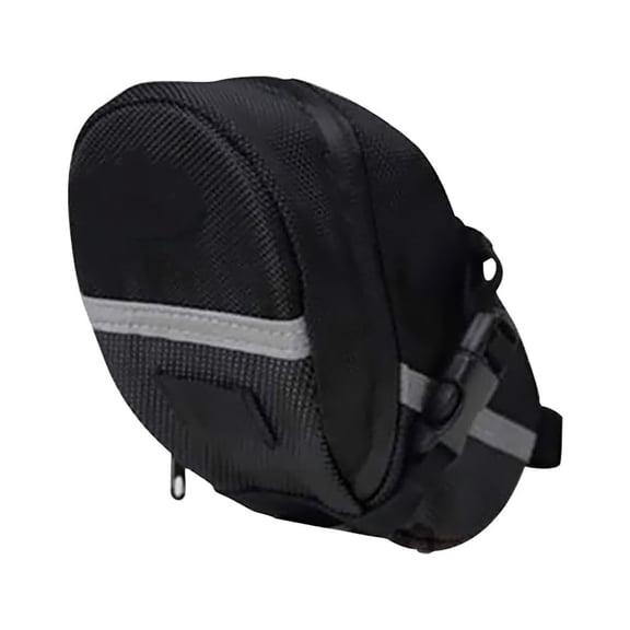 Mobutofu Black Bike Saddle Bag Waterproof Quick Detachable with Reflective Straps for Bicycle Use