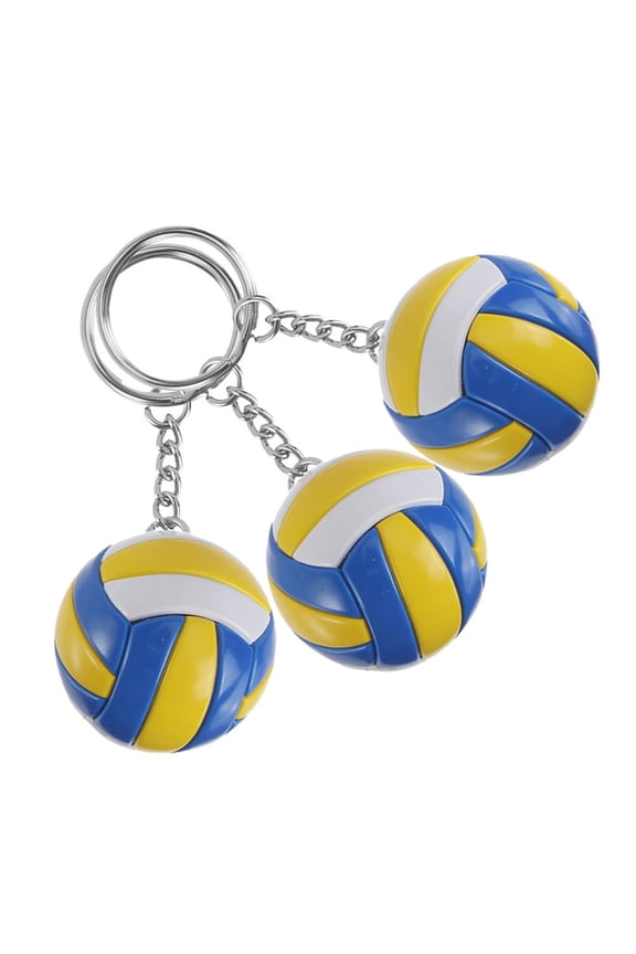 Sports Ball Keychain Pendant Volleyball Keychain Yellow Pu 1Pack