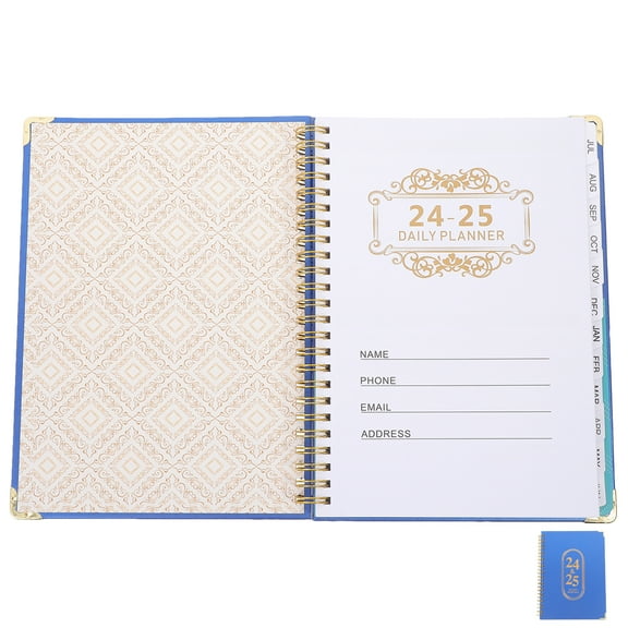 WORGEOUS Planner Organize Binder Spiral Notebook Hardcover Sticker Travel Blue