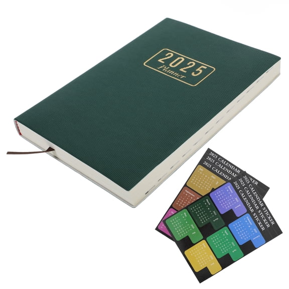 WORGEOUS Portable Planner Organizer with Notebook Tabs, Daily Student and Office Green Schedule Book