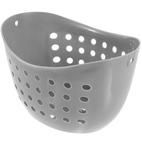 WORGEOUS Plastic Hook Storage Basket Drainable Perforated Storage Container for Toilet and Bathroom(Black)