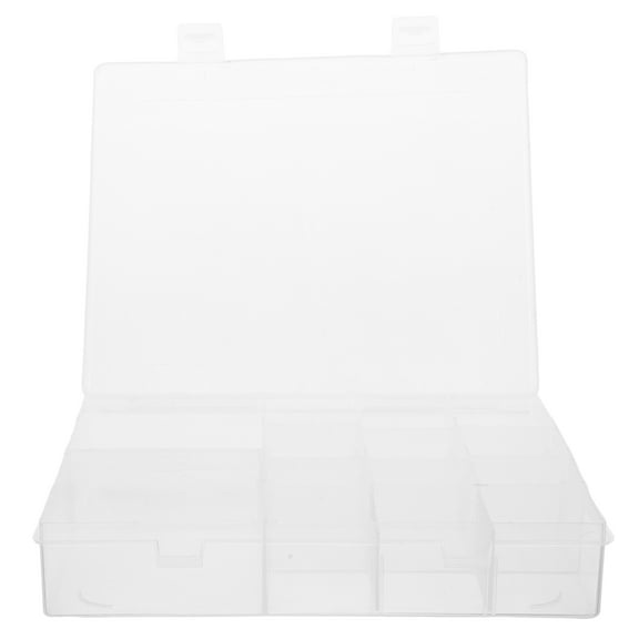WORGEOUS Plastic Organizer Box with Dividers Clear Compartment Storage Container for Beads Jewelry and Small Parts