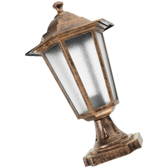 WORGEOUS Pole Light Outdoor Outdoor Post Lamp European Hexagonal Column Light Waterproof Vintage Patio Lantern For Pathway Fence Gate Garden Enhances Home Security