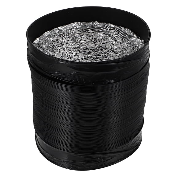 WORGEOUS Portable Hose Aluminum Foil Exhaust Pipe 300x18cm Black