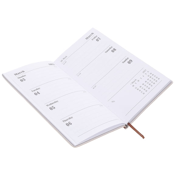 WORGEOUS Portable Notebook Desk Planner with Weekly & Daily Schedule Notepad for Office and Home Use, Brown