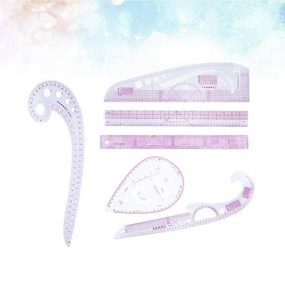 Mobutofu 1Set Drawing Tools Assorted Color Clear Scale Tailor Sewing Acrylic Rulers