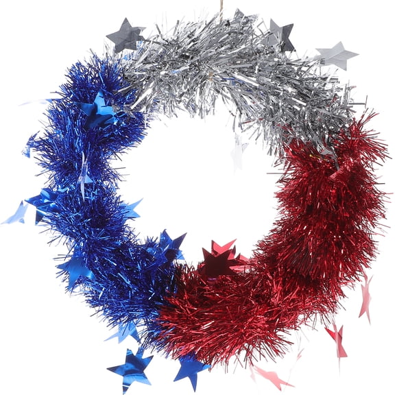 GETAJGHSD Front Door Hanging Wreath with Star Design for 4Th of July Decor