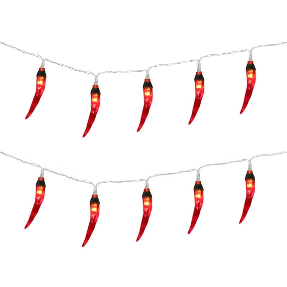 WORGEOUS Red Chili String Lights Decal Decoration Festival Wall Colored