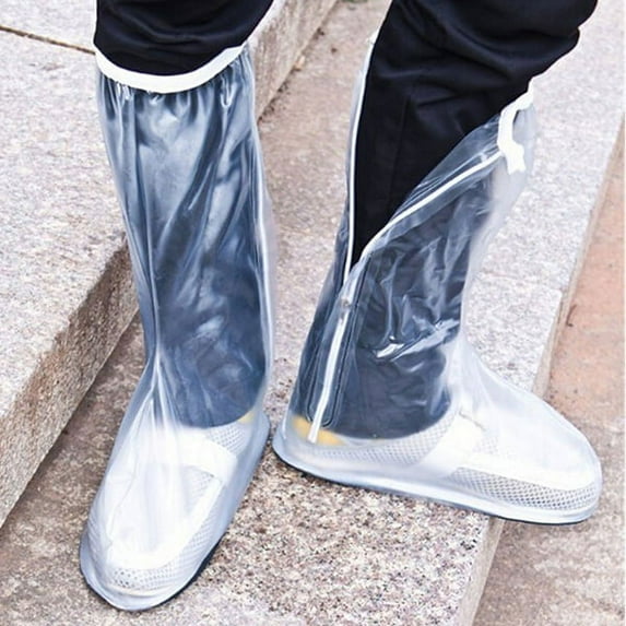 WORGEOUS Reusable Overshoes Boot Covers, Rubber Rain Shoe Protectors for Snow, Rain, Water , Size White