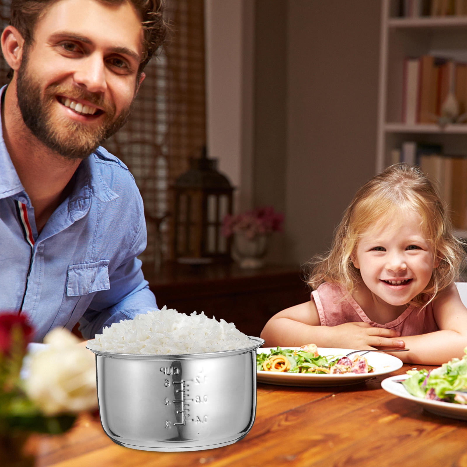 WORGEOUS Rice Cooker Inner Pot 3L Stainless Steel Cooking Pot ...