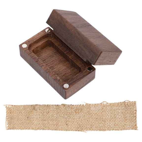 HINTRMENT Rings Organizer Wedding Ring Box Holder Light Brown Wood 1Pack 2.16X1.18X0.98in