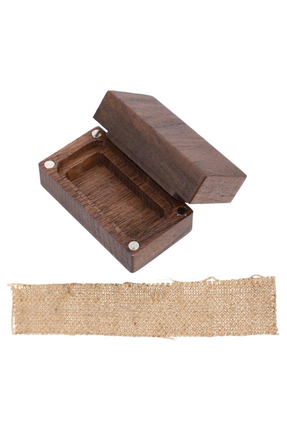 Rings Organizer Wedding Ring Box Holder Light Brown Wood 1Pack 2.16X1.18X0.98in