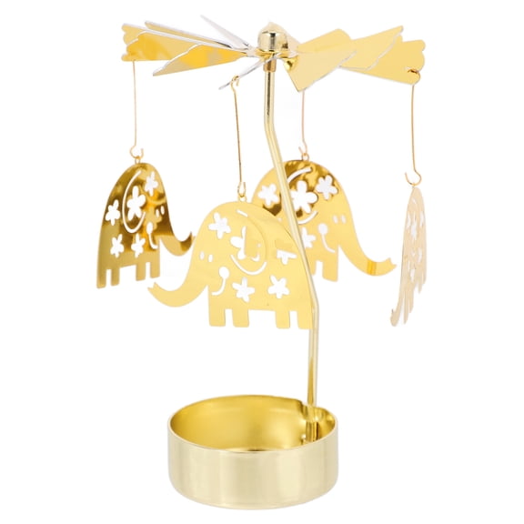 WORGEOUS Rotating Candle Carousel Candle Holder 13.00X8.00X8.00CM Golden