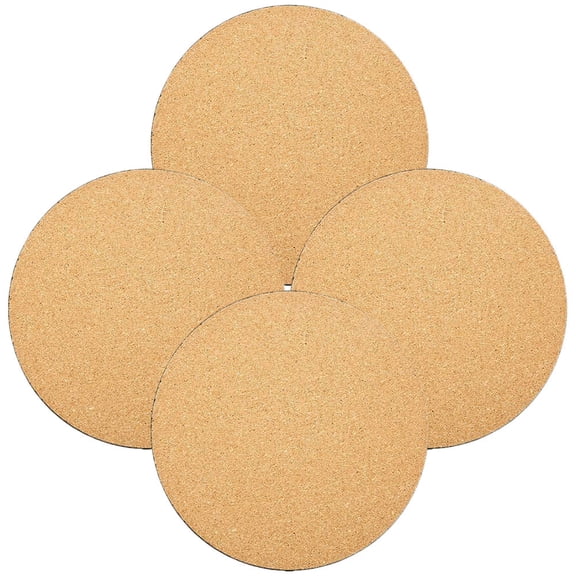 WORGEOUS Round Cork Plant Coaster 4Pcs For Outdoor Use With Rubber Backing Waterproof And Antiskid 7.9x7.9in