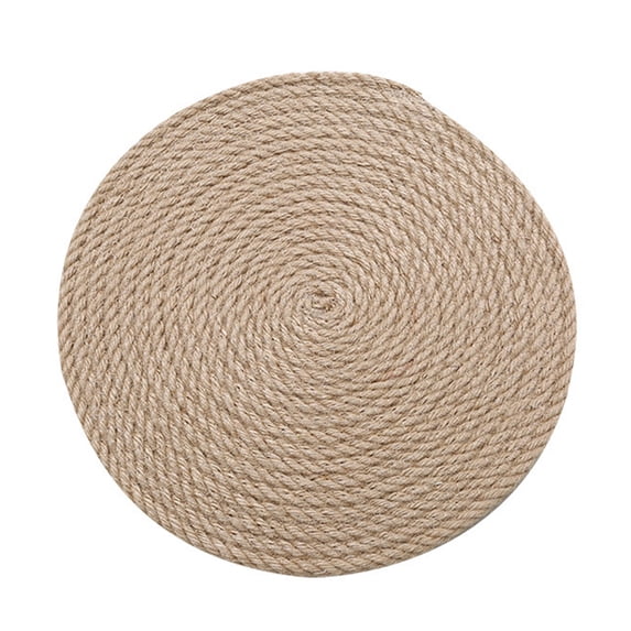 FUEENIRVA 1 Pc Linen Cup Insulation Pad for Teahouse Dining Table Light Brown