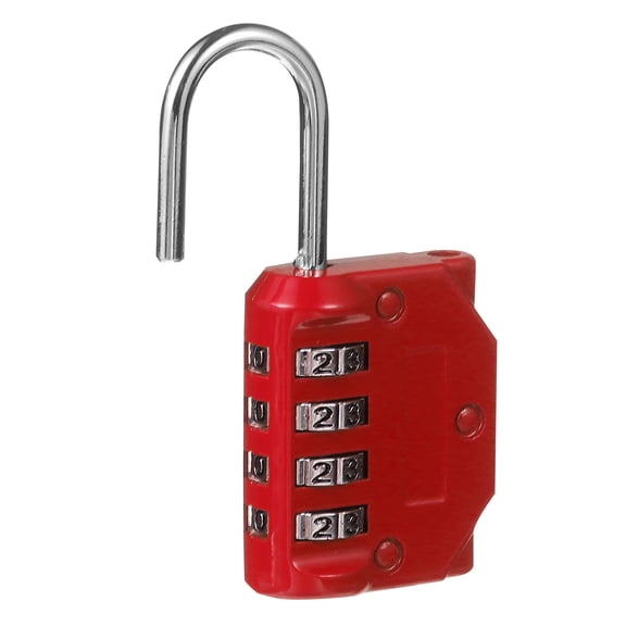WORGEOUS Safe Password Lock Combination Lock Padlock Safety Padlock Travel 8X4.3CM Red