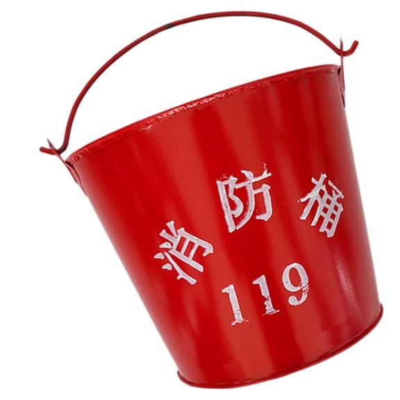 BESTYASH Firefighting Red Iron Sand Bucket, Heat-Resistant and Portable for Flower Use