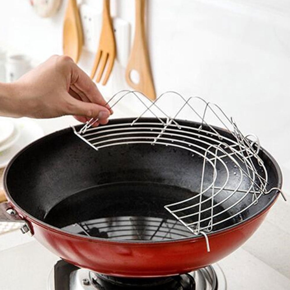 Oil Rack Kitchen WORGEOUS Stainless Steel Semicircle Oil Drip Rack for Kitchen Frying ...