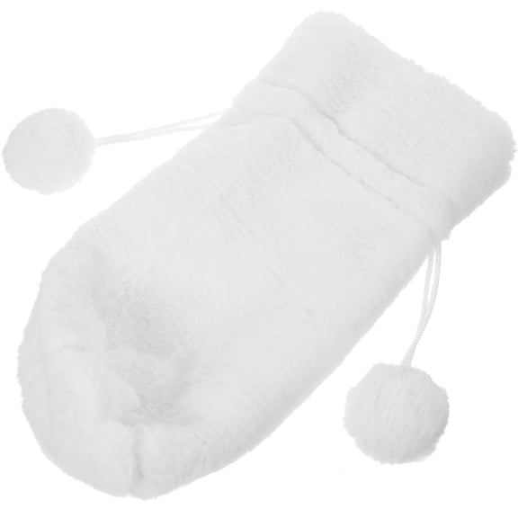 BESTYASH Cute Design Bottle Cover Wine Pouch White Plush 1Set Christmas