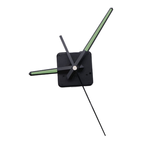 WORGEOUS Silent Clock Movement Accessories DIY Watch Parts Scanning Fluorescence Clock Needle Movement No Battery (Black)