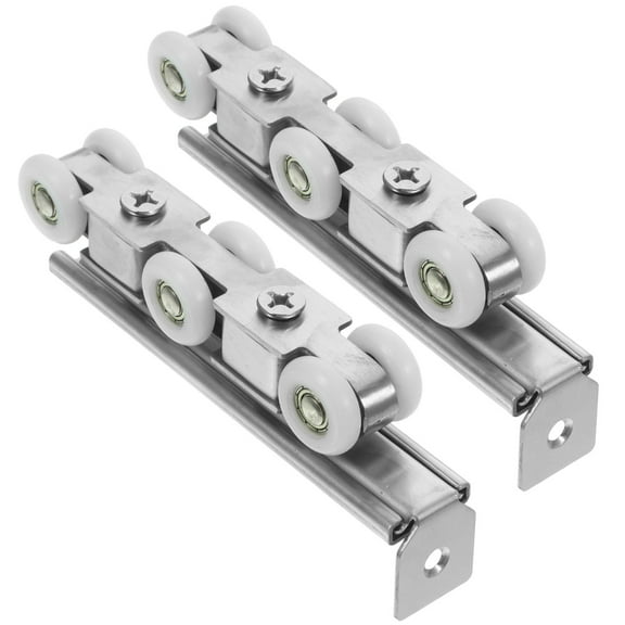 WORGEOUS  Sliding Barn Door Guide Chain-link Fence Gate Wheels Hanging Track Roller