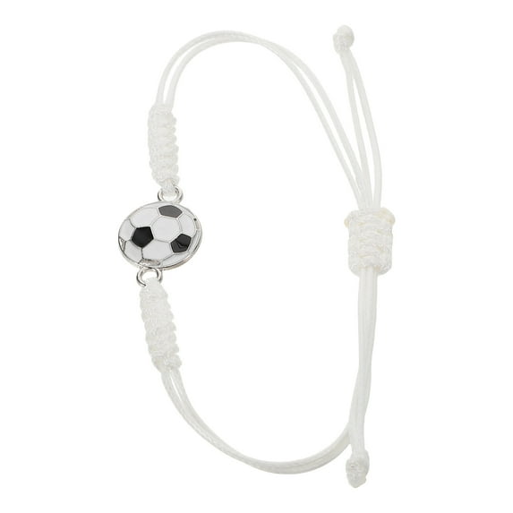 WORGEOUS Soccer Bracelet Girls Boys Soccer Party Favor Adjustable Charm Bracelet Women Men Teens Woven Cord Bracelet Soccer Players Bracelet