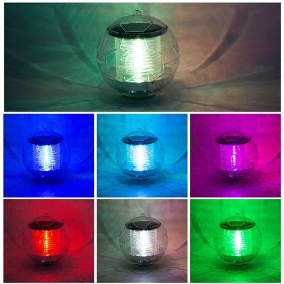 Solar Powered Colorful Water Drift Lamp 1 Set Garden Decoration with Threaded Hole
