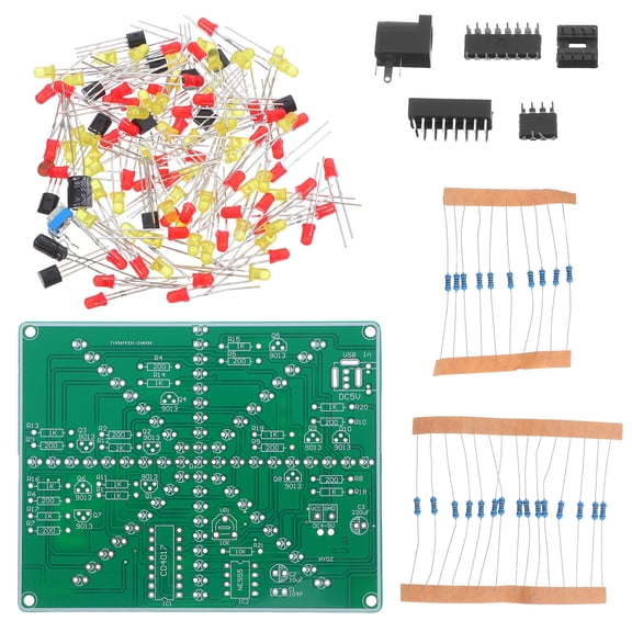 WORGEOUS Soldering Practice Kit DIY LED Water Flowing Light Module Electronic Circuit Board with Red and Yellow LEDs for Soldering Projects Teaching Supplies