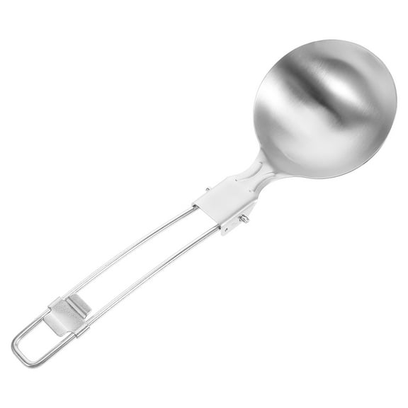 WORGEOUS Stainless Steel Folding Spoon Travel Camping Cooking Spoon Kitchen Outdoor Utensils for Camping Backpacking Hiking Fishing Accessories