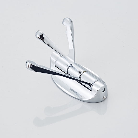 WORGEOUS Swivel Coat Hook Folding Solid Metal Heavy Duty Swing Arm Triple Hook Wall Mounted Hanger for Bathroom Kitchen Bedroom - Style A(Silver)