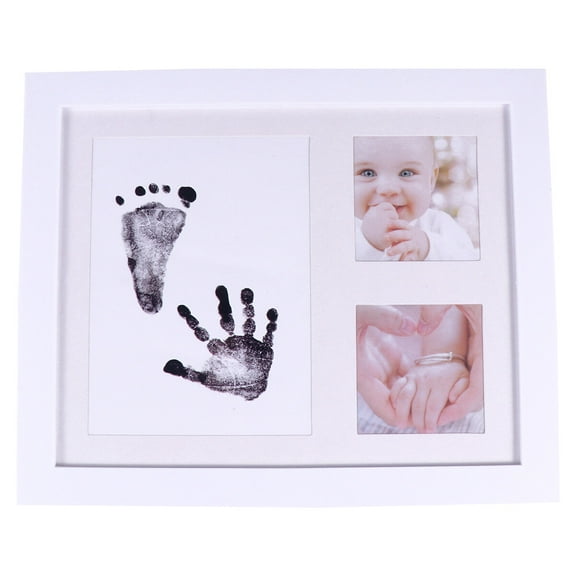 WORGEOUS  Table Top Decor Hand Footprint Clay Photo Frame Creative Baby Keepsake