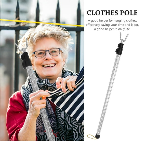 WORGEOUS Telescoping Outdoor Clothes Line Prop Aluminium Alloy Forked Hanging Clothes 1Pack