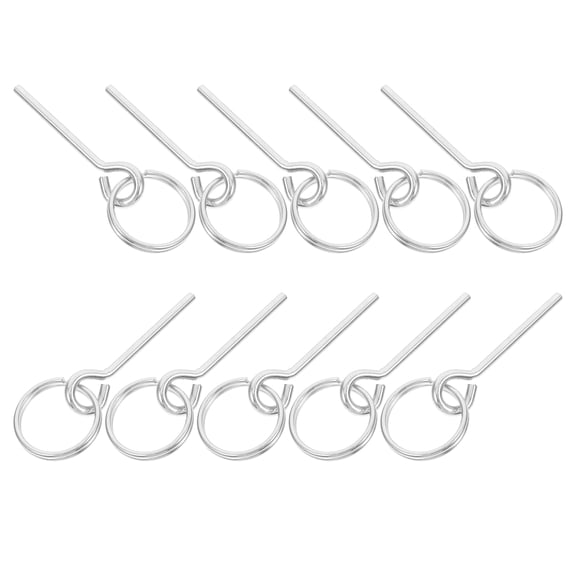 WORGEOUS Tent Pin And Ring Replacement Single Needle Ring Tent Pole Connectors Galvanized Iron Tent Pole Rings Tent Building Tool Tent Pole Accessories Silver