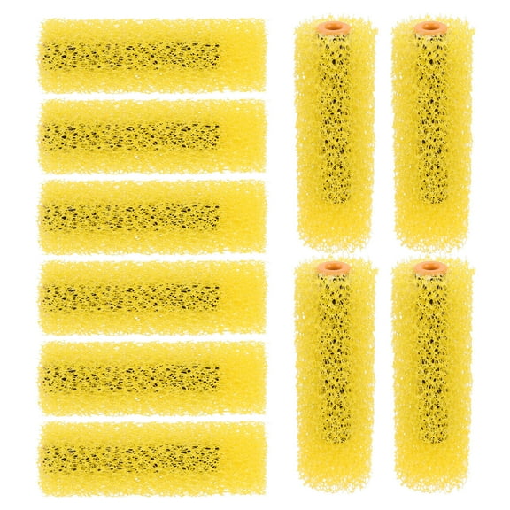 WORGEOUS Textured Paint Roller Covers 10pcs Large Textured Foam Sponge Drywall Texture Painting Drawing Rollers Covers For Art Painting Walls Ceilings Yellow