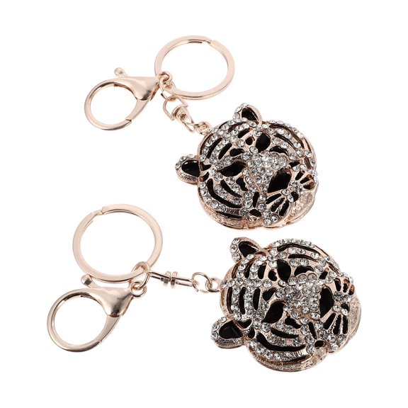 WORGEOUS Tiger Keyholder 2Pcs Rhinestone Pendant For Relatives And Everyday Use