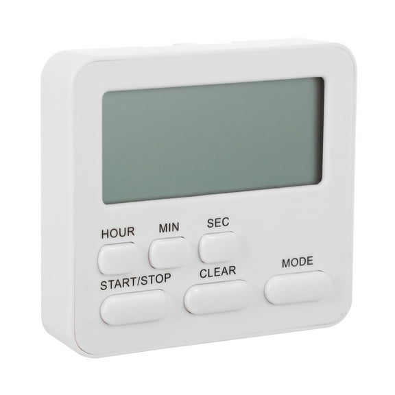 WORGEOUS Timer Wind up Clock Alarm Digital Stopwatch White